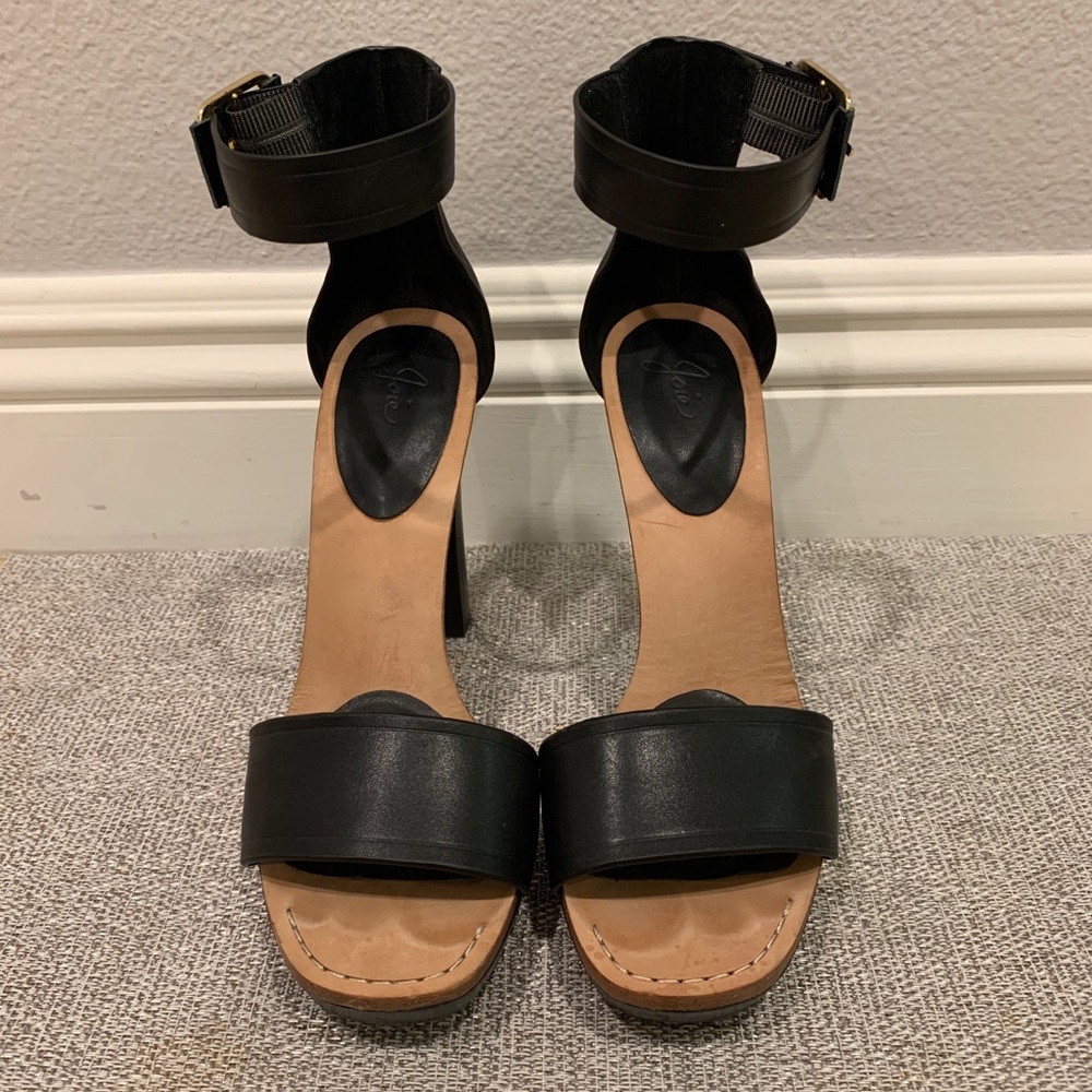 Joie Black Leather Heels